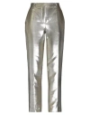 Indress Woman Pants Platinum Size 2 Cotton, Acetate, Polyester In Silver