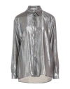 Indress Woman Shirt Silver Size 3 Silk, Polyester In Gray