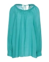 Indress Woman Top Turquoise Size 2 Silk, Elastane In Blue