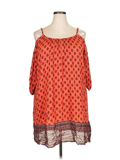 Pre-owned Indulge 3/4 Sleeve Blouse In Orange