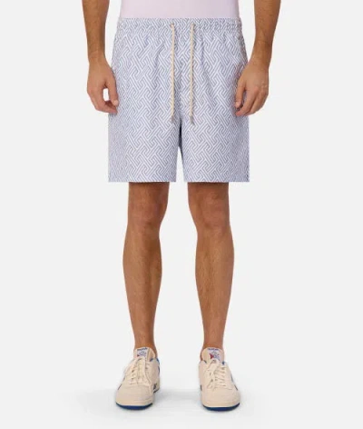 Industrie Australia The Alvarado Swim Short In Cream Indigo