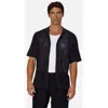 Industrie Australia The Castel Short Sleeve Shirt In Mid Navy