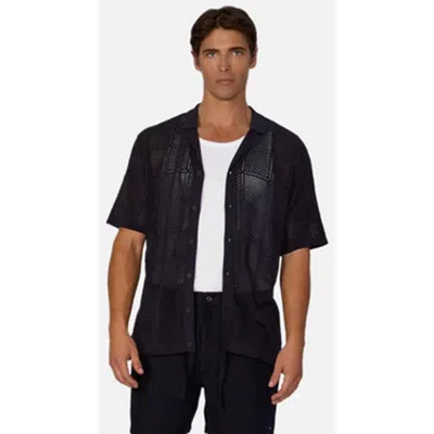 Industrie Australia The Castel Short Sleeve Shirt In Mid Navy