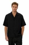 Industrie Australia The Havana Short Sleeve Shirt In Black