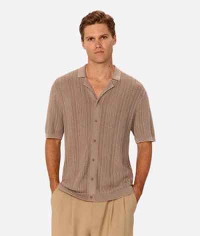 Industrie Australia The Washed Alessio Short Sleeve Shirt In Washed Brown
