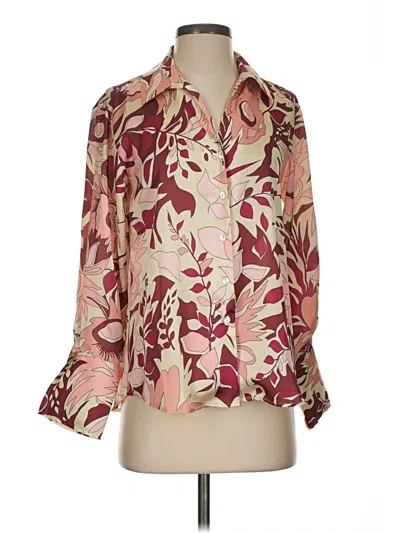 Pre-owned Industry 3/4 Sleeve Blouse In Burgundy