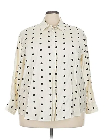 Pre-owned Industry 3/4 Sleeve Blouse In White