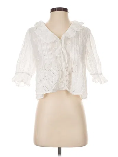 Pre-owned Industry 3/4 Sleeve Blouse In White
