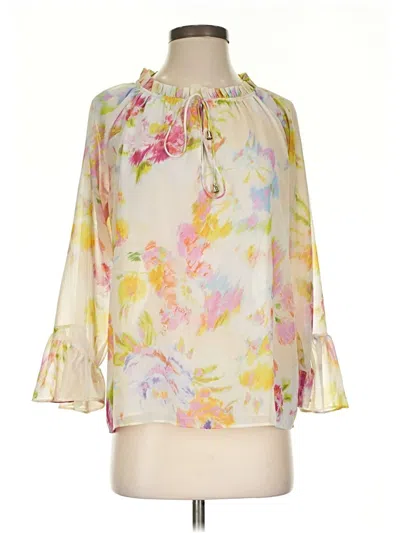 Pre-owned Industry 3/4 Sleeve Blouse In Yellow