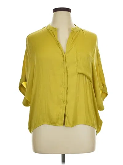 Pre-owned Industry 3/4 Sleeve Blouse In Yellow