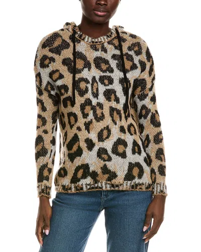 INDUSTRY INDUSTRY ANIMAL PRINT WOOL & MOHAIR-BLEND HOODIE
