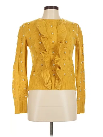 Pre-owned Industry Cardigan Sweater In Yellow