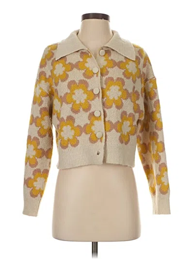 Pre-owned Industry Cardigan Sweater In Yellow