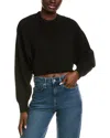 Industry Cropped Wool-blend Sweater In Black