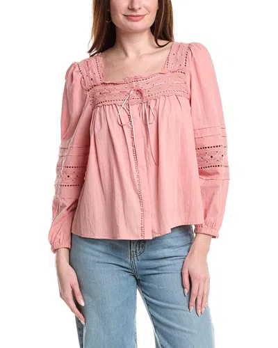 Industry Eyelet Blouse In Pink