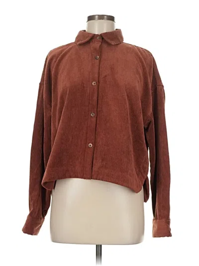 Pre-owned Industry Long Sleeve Blouse In Brown