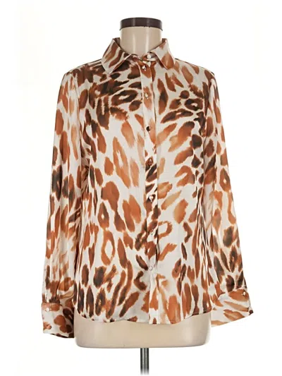 Pre-owned Industry Long Sleeve Blouse In Brown