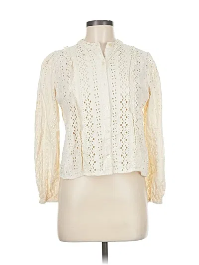 Pre-owned Industry Long Sleeve Blouse In White