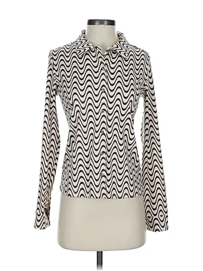 Pre-owned Industry Long Sleeve Blouse In White