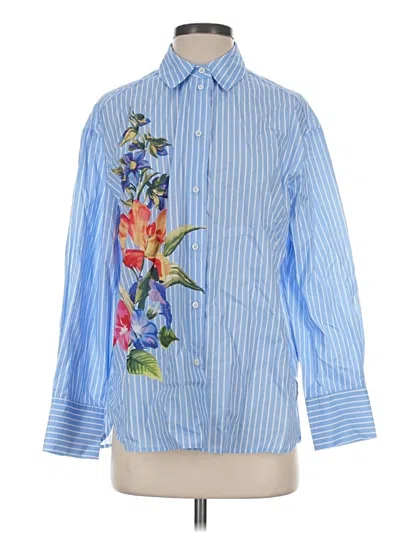 Pre-owned Industry Long Sleeve Button Down Shirt In Blue