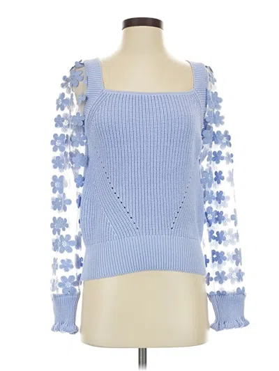 Industry Long Sleeve Top Blue Square Neckline Tops