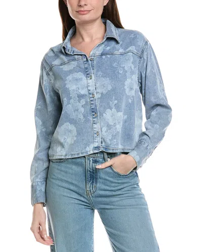 Industry Printed Denim Button-down Shirt In Blue