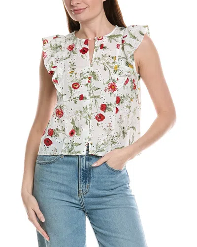 Industry Printed Woven Blouse In White