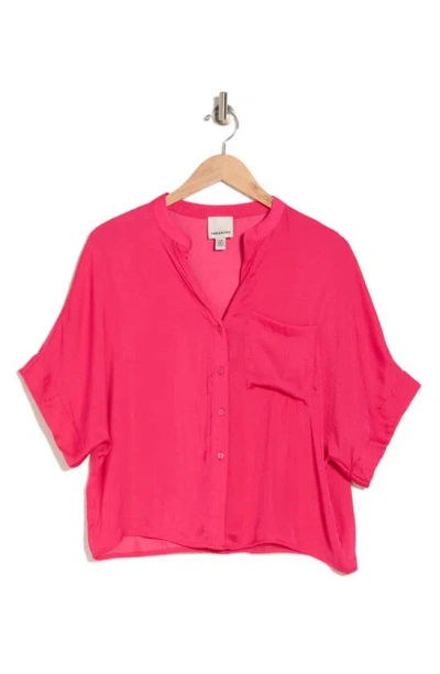 Industry Republic Clothing Airflow Elbow Sleeve Popover Shirt In Pink