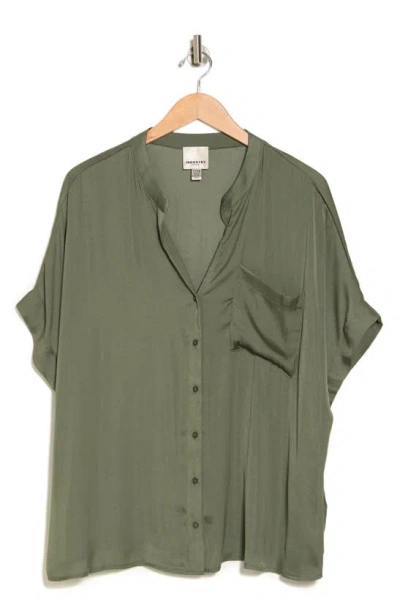 Industry Republic Clothing Airflow Front Button Top In Green