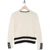 Industry Republic Clothing Basket Stitch Stripe Trim Sweater In Ivory
