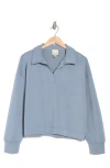 Industry Republic Clothing Collared Scuba Sweater In Mid Steel Blue