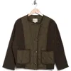 Industry Republic Clothing Colorblock Quilted Barn Jacket In Pine Green/dark Olive