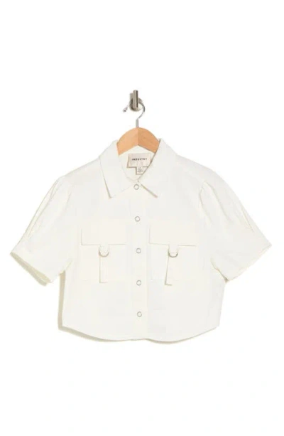 Industry Republic Clothing Denim Crop Jacket In White