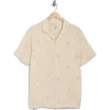 Industry Republic Clothing Embroidered Camp Shirt In Neutral
