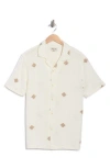 Industry Republic Clothing Embroidered Camp Shirt In Neutral