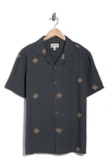 Industry Republic Clothing Embroidered Camp Shirt In Gray