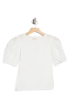 Industry Republic Clothing Eyelet Sleeve Cotton Top In White