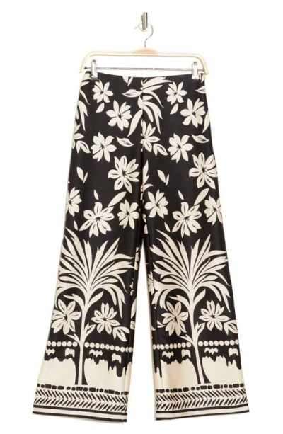 Industry Republic Clothing Floral Flare Pants In Black/white Floral P