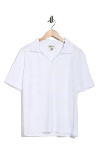 Industry Republic Clothing Johnny Collar Terry Polo In White