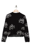 Industry Republic Clothing Mock Neck Jacquard Sweater In Black/white Sketch Flor