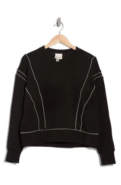Industry Republic Clothing Piped Scuba Sweatshirt In Black/white