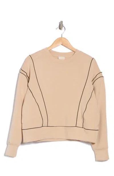 Industry Republic Clothing Piped Scuba Sweatshirt In Dried Ginger/black