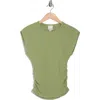 Industry Republic Clothing Ruched Side Ribbed Muscle Tank In Green