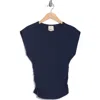 Industry Republic Clothing Ruched Side Ribbed Muscle Tank In Blue