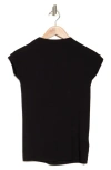 Industry Republic Clothing Shrunken Mock Neck Rib Top In Black