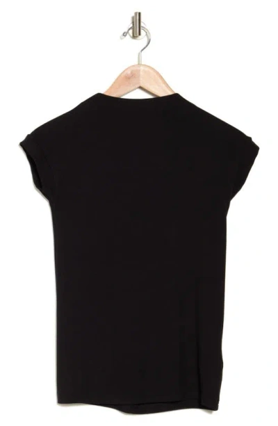 Industry Republic Clothing Shrunken Mock Neck Rib Top In Black