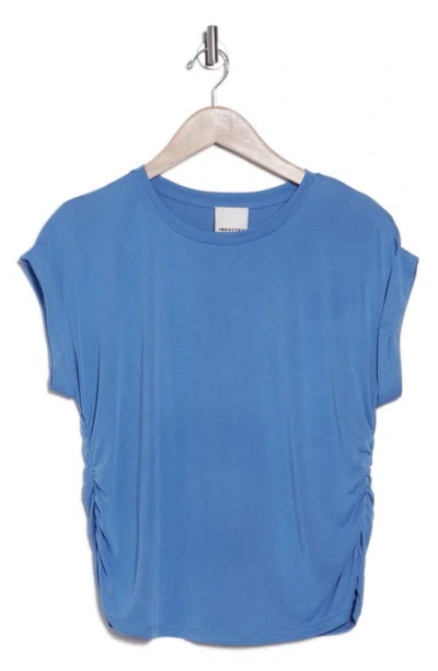 Industry Republic Clothing Side Ruched Top In Blue