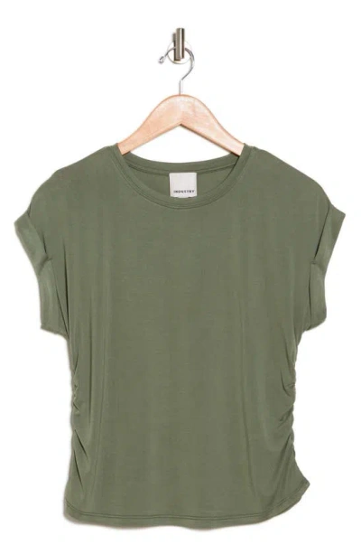 Industry Republic Clothing Side Ruched Top In Olive Grove