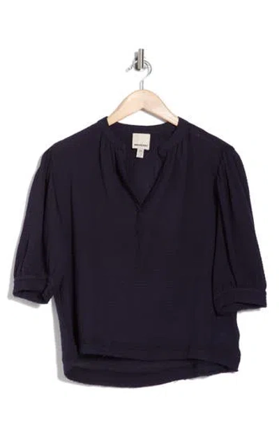 Industry Republic Clothing Split Neck Puff Sleeve Top
