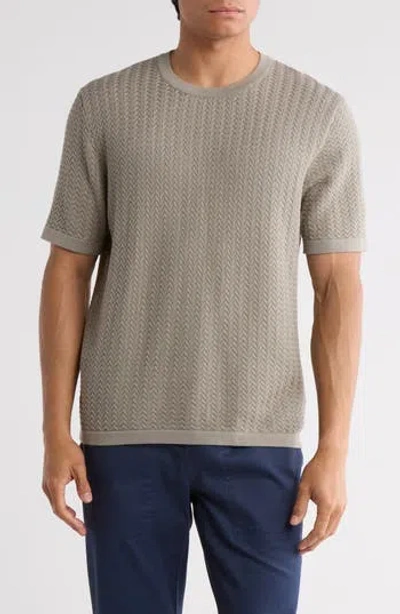 Industry Republic Clothing Textured Short Sleeve Sweater In Gray
